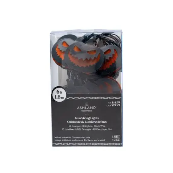 10ct. Jack-O'-Lantern LED Icon String Lights by Ashland&reg; {4}