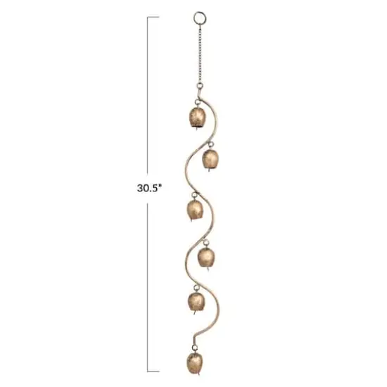 Hello Honey&reg; 2.5" Antique Brass Finish Hanging Metal Bells D&eacute;cor {1}