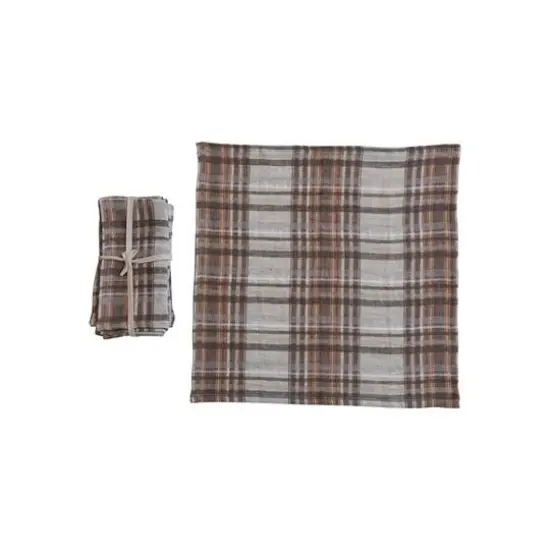 Hello Honey 18" Multicolor Plaid Woven Linen Napkins, 4ct. {1}