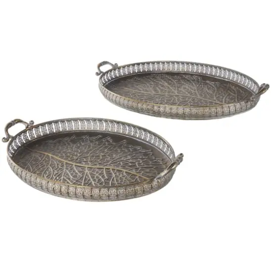 Brass Tree Patterned Tray Set {1}