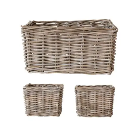 Hello Honey&reg; Natural Hand Woven Rattan Nested Storage Basket Set {6}