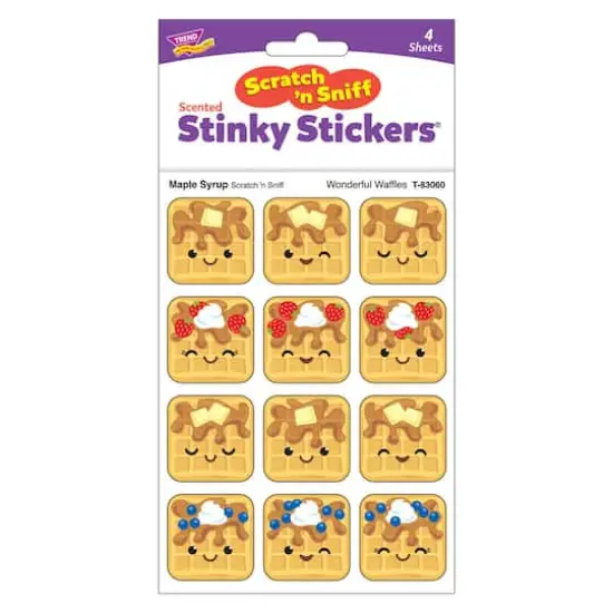 TREND Enterprises&reg; Wonderful Waffles, Maple Syrup Scent Scratch 'n Sniff Stinky Stickers&reg;, 6 Packs of 48 {3}