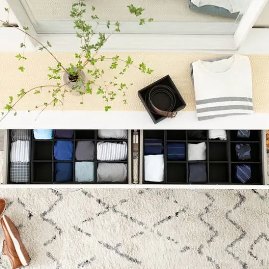 Household Essentials Square Drawer Organizers, 2ct. Black {4}