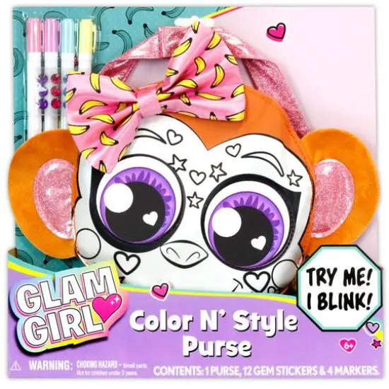 Glam Girl: Color N Style Monkey Messenger Bag Purse Decoration Set {1}