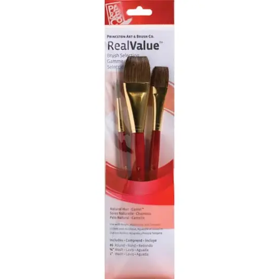 Princeton&trade; RealValue&trade; Camel Hair 3 Piece Brush Set {1}