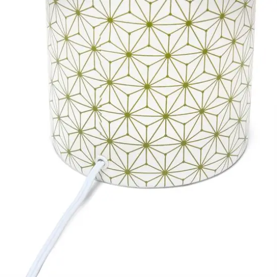 Simple Designs 18.5" Fresh Prints Table Lamp Gold and White Geometric Lines {8}