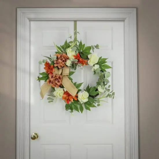 24'' Harvest Hydrangeas and Roses Wreath {3}