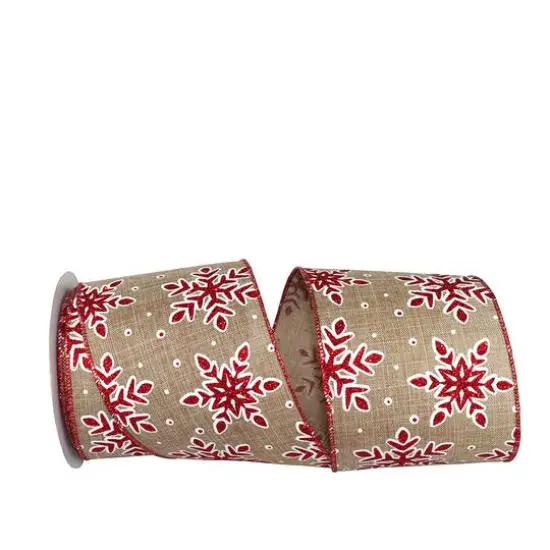 JAM Paper 4" x 10yd. Wired Snowflake Glitter Outline Ribbon {1}