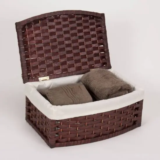Household Essentials 7" Woven Basket with Lid Brown {8}