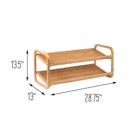 Honey Can Do 2 Tier Bamboo Shoe Rack {5}