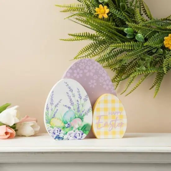 Glitzhome&reg; 8" Easter Eggs Table D&eacute;cor {3}