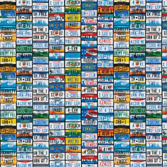 Fabric Traditions License Plates Cotton Fabric {1}