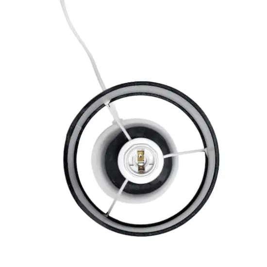 Simple Designs 10" Thimble Base Ceramic Table Lamp Black {9}