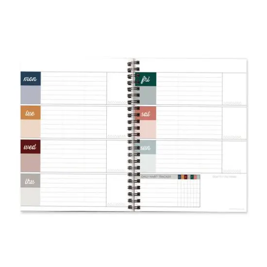 TF Publishing Medium Moody Blue Boho Undated Weekly Monthly Spiral Planner {4}