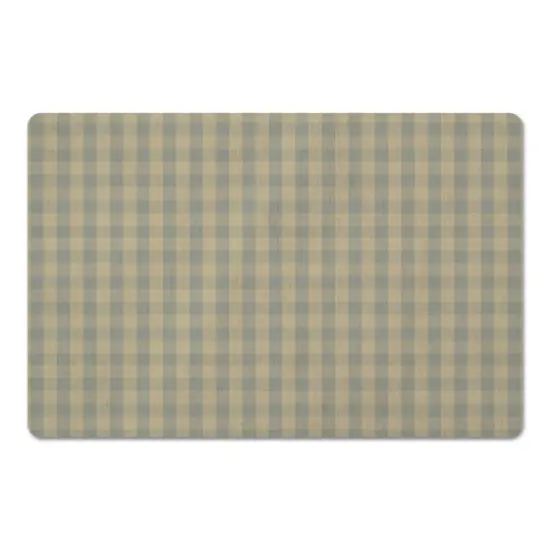 Plaid Floor Mat Tan {1}
