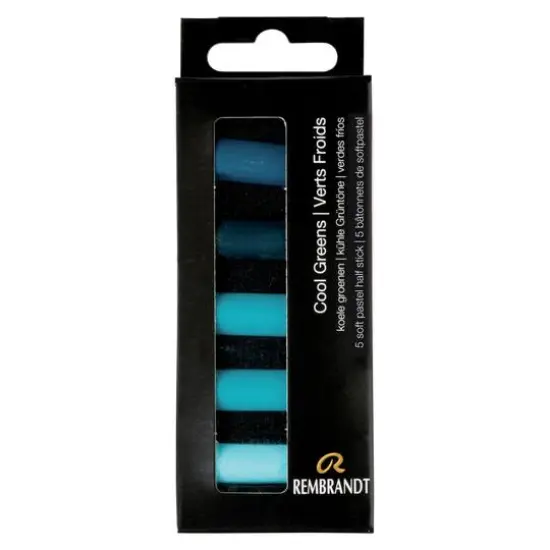 Rembrandt 5 Color Cool Greens Half Stick Soft Pastel Set {1}