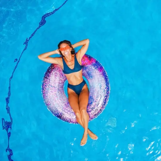 PoolCandy Glitterfied&reg; RealPrint&reg; Glitter Galaxy Jumbo Pool Tube {3}