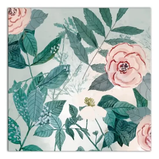 Green & Pink Botanical Canvas Wall Art {1}