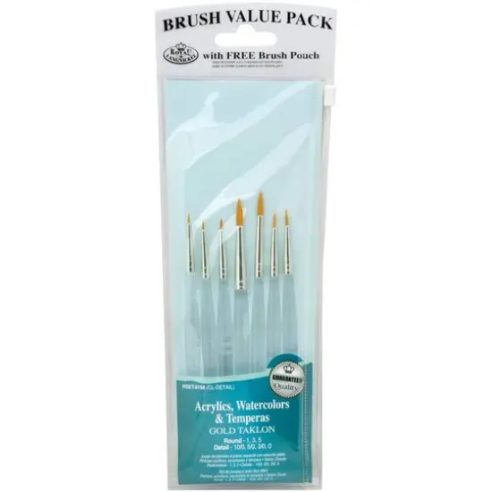 Gold Taklon Detail Value Pack Brush Sets, 7ct. {1}