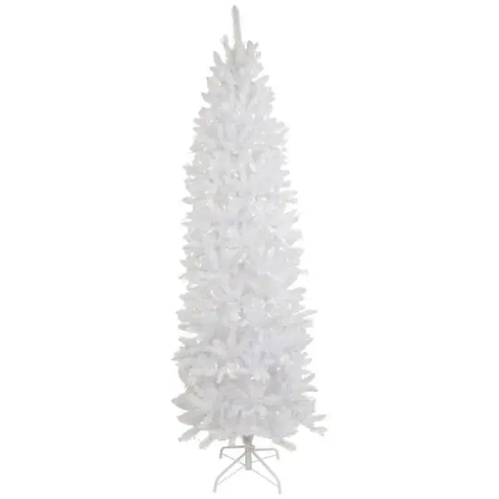 9ft. Pre-Lit Rapids White Pine Pencil Artificial Christmas Tree, Clear Lights {1}