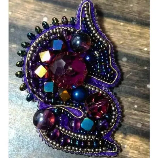 Crystal Art Beadwork Kit For Creating Broоch The Dragon {3}