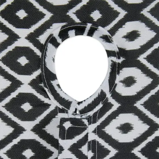 Black Ikat Outdoor Tablecloth With Zipper 60" x 84" {4}