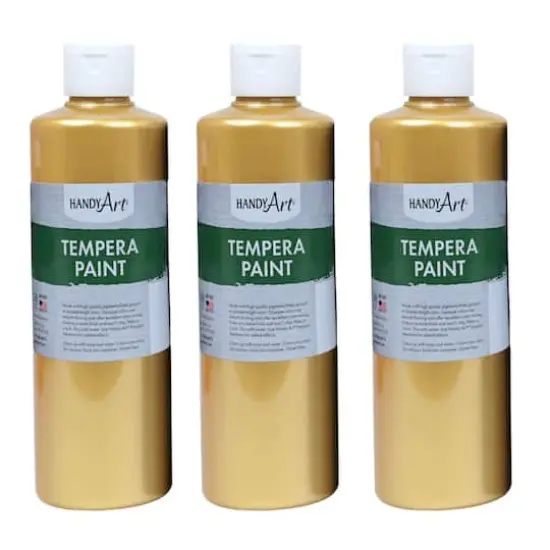 Handy Art&reg; Gold Metallic Tempera Paint, 3ct. {1}