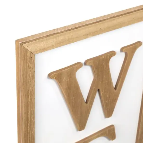 40" Welcome Wooden Framed Outdoor Porch Sign {6}