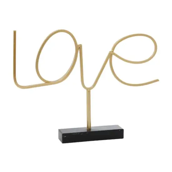 18" Gold Contemporary Love Decorative Sign {1}