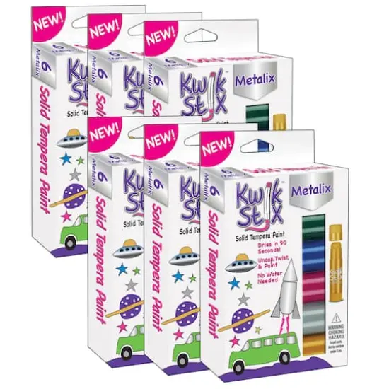 Kwik Stix™ 6 Metallic Color Solid Tempera Paint Stick Set, 6ct. {1}