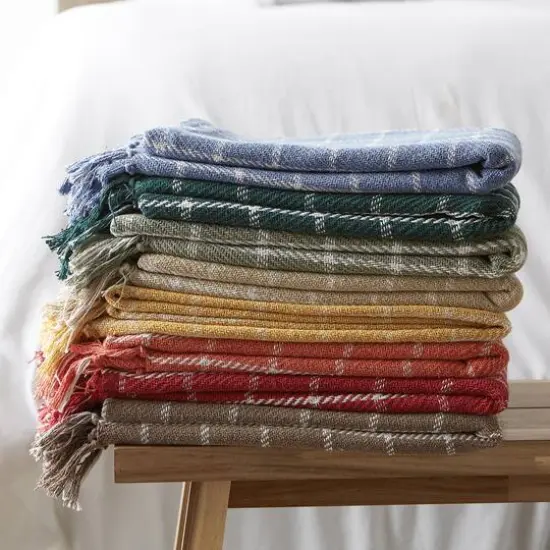 DII&reg; Checked Plaid Throw Vintage Linen {7}