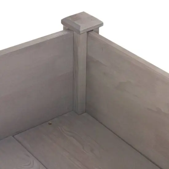 4ft. Brown Wood Raised Garden Bed Planter Box With Liner {7}
