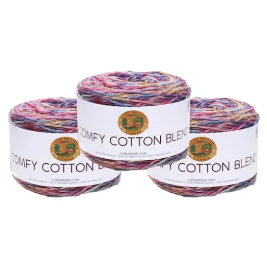 3 Pack Lion Brand&reg; Comfy Cotton Blend Yarn Flower Garden {1}