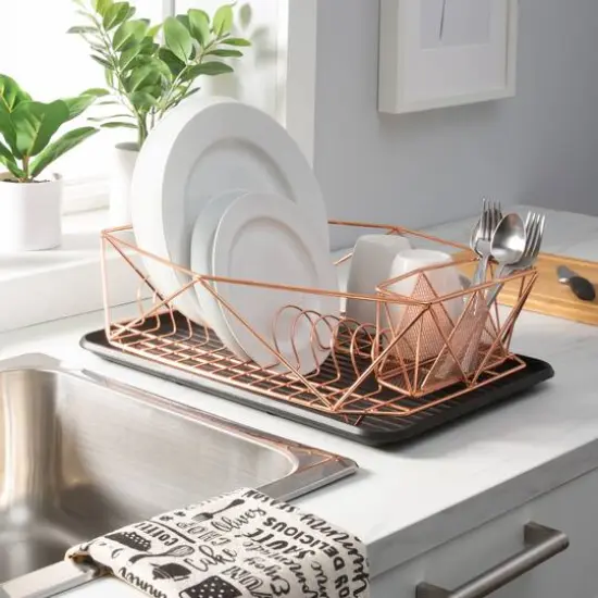 Kitchen Details 18.5" Geode Dish Rack Copper {9}