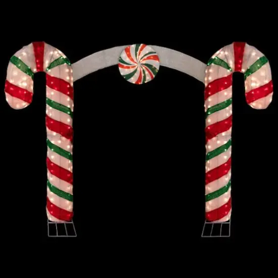 7ft. Lighted Double Candy Cane Archway Outdoor Christmas Decoration {3}
