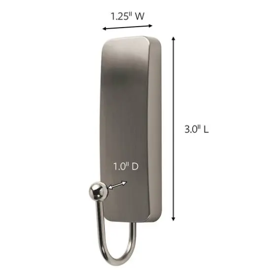 Command&trade; Medium Decorative Hook, Brushed Nickel {6}