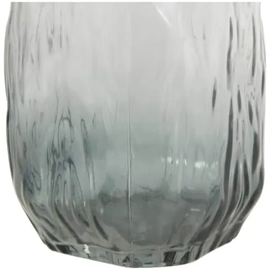 11" Gray & Clear Textured Rectangular Ombre Glass Vase {3}