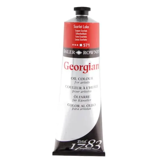 Daler-Rowney&reg; 225mL Georgian Oil Paint Scarlet Lake {1}