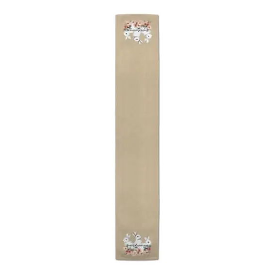 Sketched Bunnies On White Burlap 1 16" x 72" Poly Twill Table Runner {4}