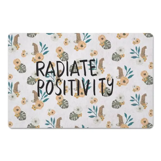Radiate Positivity Tropical Jag Floor Mat White {1}