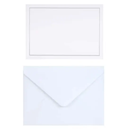 Flat Cards & Envelopes by Recollections&trade;, 3.5" x 4.87" Silver {3}