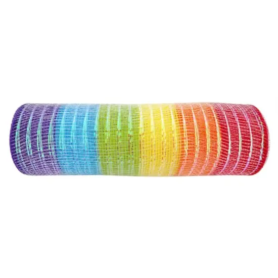 10" x 6.3yd. Rainbow Striped Mesh by Celebrate It&reg; {1}