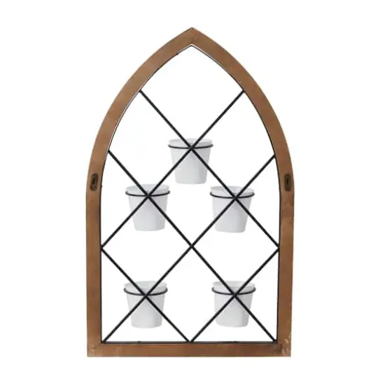 Brown Metal Traditional Arched Wall Decor 32" x 20" x 5" {5}