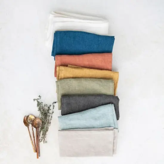 Hello Honey&reg; 10" Square Stonewashed Linen Cocktail Napkins, 4ct. Olive {4}