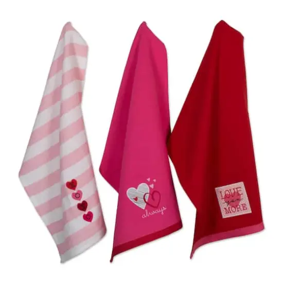 DII&reg; Valentines Day Embroidered Dishtowels, 3ct. {1}