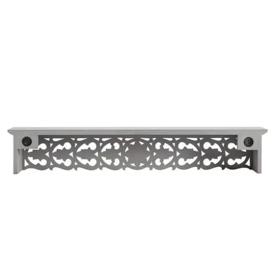 Habitat 30" Carved Gray Decorative Shelf {5}