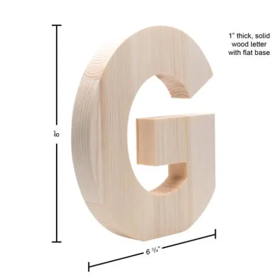 Hampton Art&trade; 8" Chunky Wood Letter G {5}
