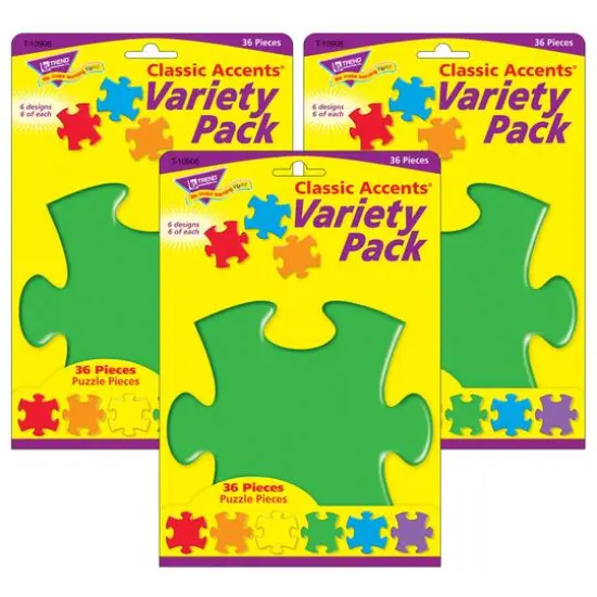 Trend Enterprises&reg; Puzzle Pieces Classic Accents&reg; Variety Packs, 3ct. {1}