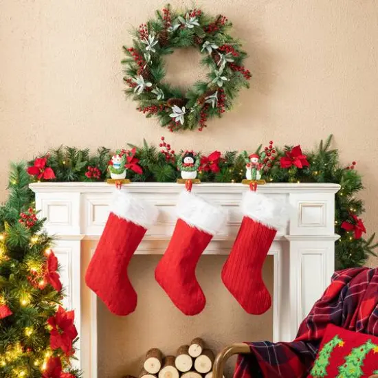 Glitzhome&reg; 5.5" JOY Stocking Holder Set {9}