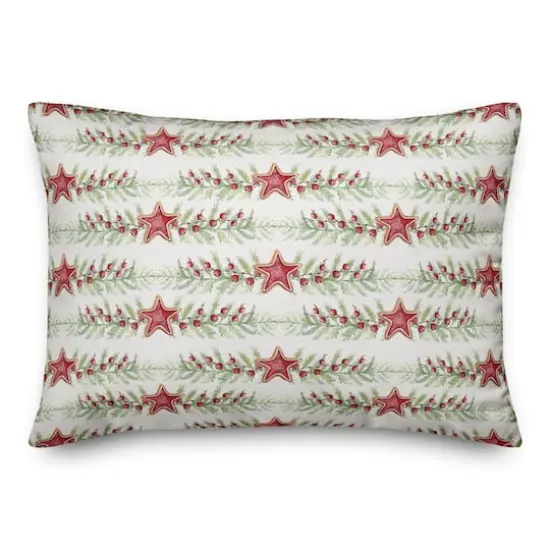 Star Holly Pattern Throw Pillow {1}